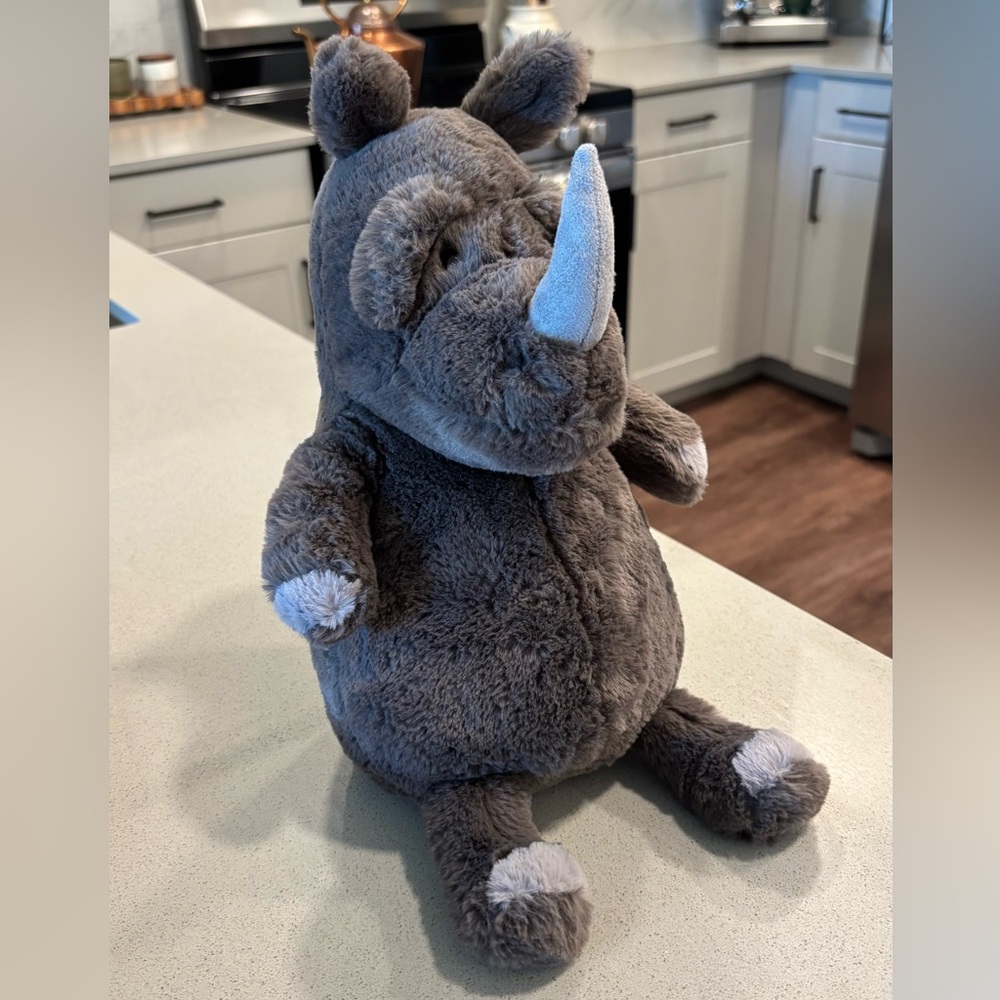 🦏 Jellycat Rhoderick Rhino Rhinoceros Grey Rhino Stuffed Animal NWT HTF Retired - Picture 4 of 9